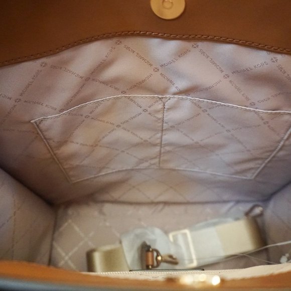 Michael Kors Kenly LG Tote Shoulder Bag MK Brown